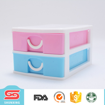 Plastic 2 layer desk cabinet organiser storage drawer box for office use